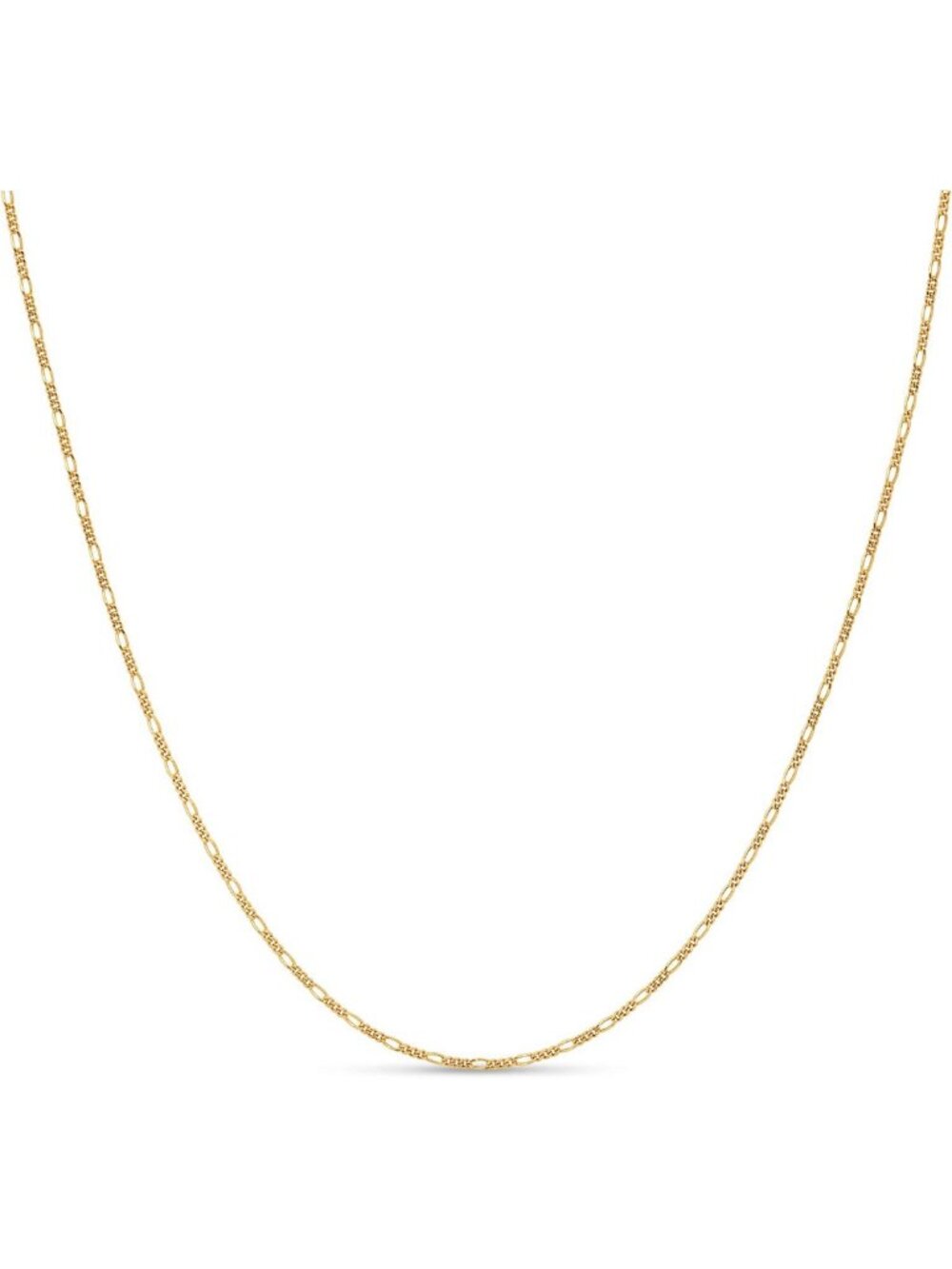Sterling Silver Figaro Chain Necklace for Women - 925 Italian Diamond Cut, 16-30
